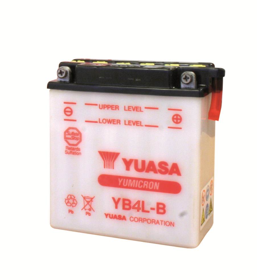 Batterie YB4L-B marque Yuasa type conventionnelle sans pack acide