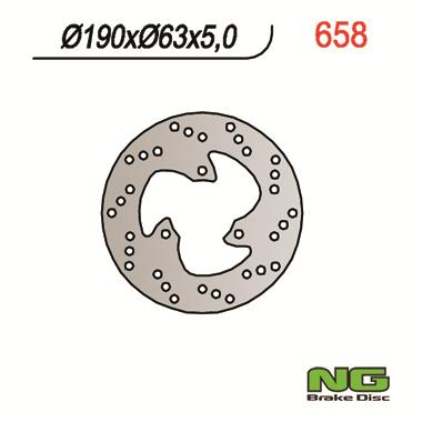 Disque de frein fixe modèle 658 marque NG BRAKES | SKYLINER 125, MAJESTY YP 125