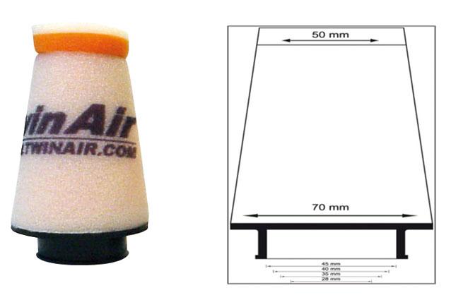 Filtre à air conique 45mm référence 158967 Twin air | Pour Moto