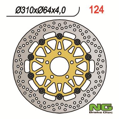 Disque de frein flottant avant droit marque NG : 124 | GSX R 750 (88-95), 1100 (89-96), W 1100