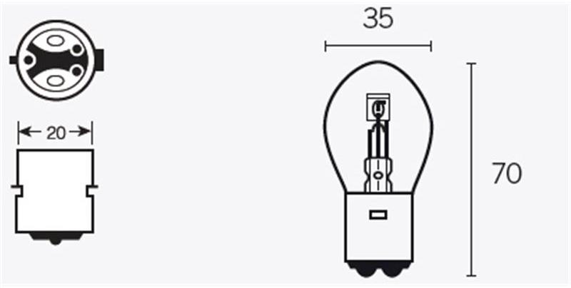 Ampoule lampara bilux 12V35 / 35W - Tecnium