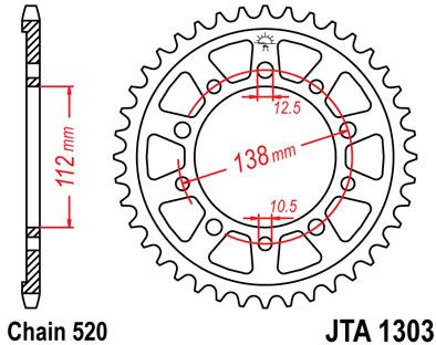 Couronne marque JT Sprockets type aluminium Ultra-Light 520