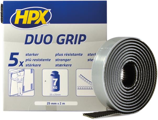Ruban à crochets Duo Grip noir HPX 25mm X 2 m