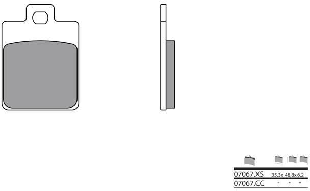 Plaquettes de frein Brembo 07067XS en métal fritté | PEUGEOT, PIAGGIO, GILERA