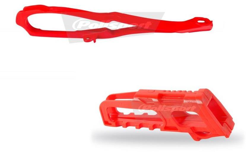Kit guide chaîne + patin de bras oscillant marque POLISPORT rouge