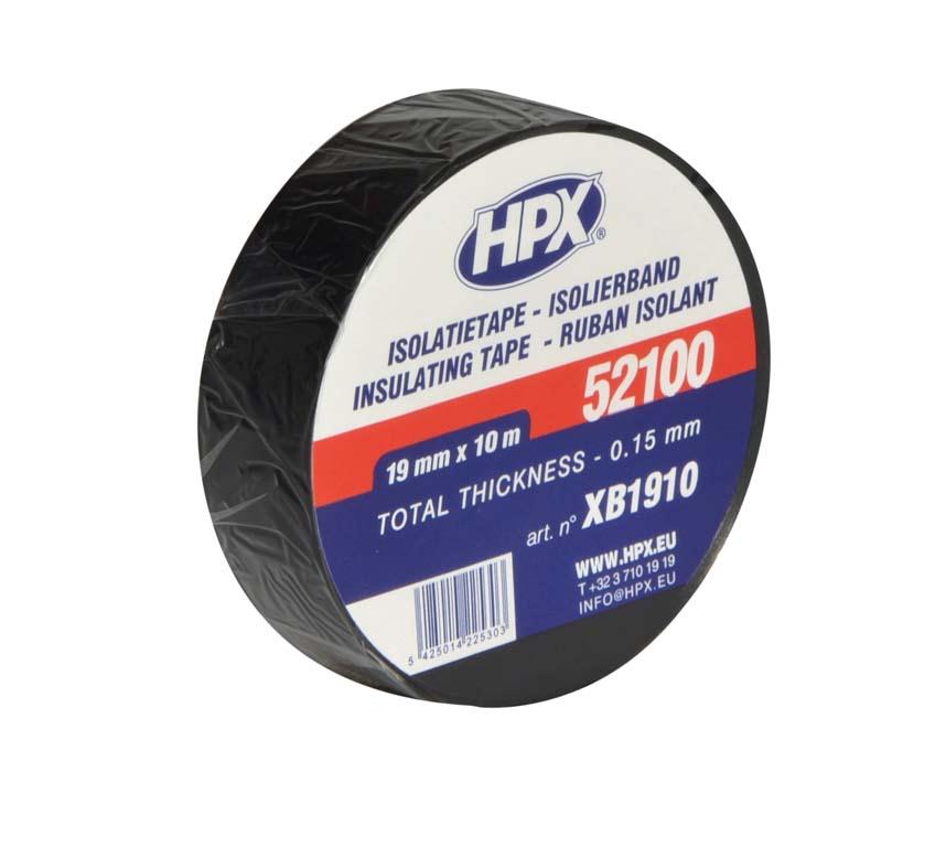Ruban adhésif isolant HPX couleur noir 19mm x 10m