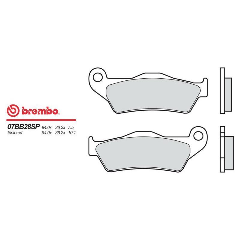 Plaquettes de frein métal fritté marque Brembo 07BB28SP | Compatible Moto BMW