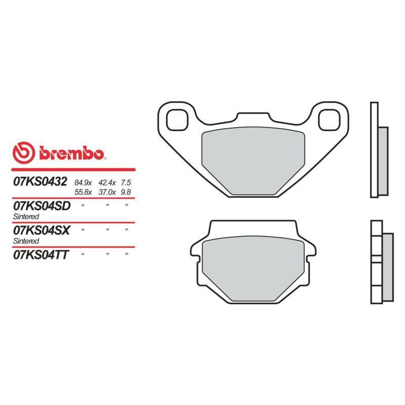 Plaquettes de frein marque Brembo 07KS04 SD en métal fritté | Quad, Motocross, Moto TRIUMPH