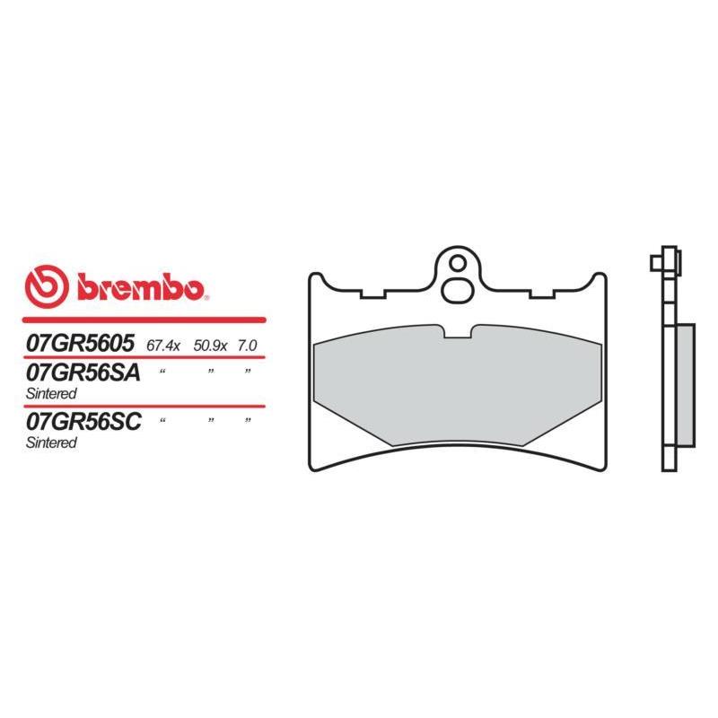 Plaquettes de frein carbone céramique marque Brembo 07GR5605 | Compatible Moto, Motocross, Mécaboite