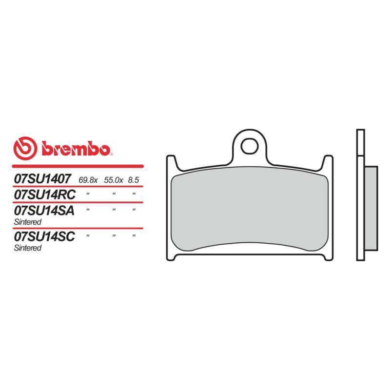 Plaquettes de frein Brembo 07SU14 SA en métal fritté | SUZUKI, TRIUMPH, YAMAHA, MZ