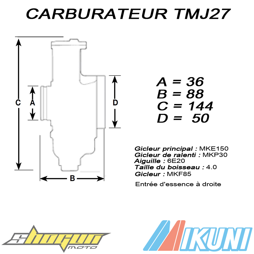 Carburateur Mikuni TMJ27 POWER-JET