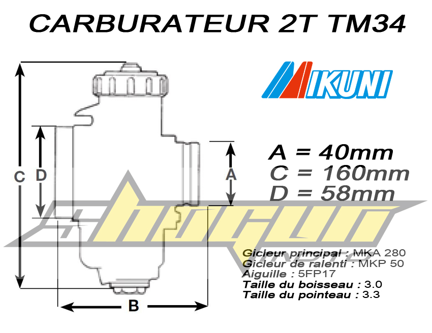 Carburateur Mikuni TM34 STANDARD