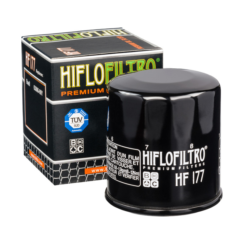 Filtre à huile HF177 marque Hiflofiltro | Compatible Moto HARLEY DAVIDSON, BUELL