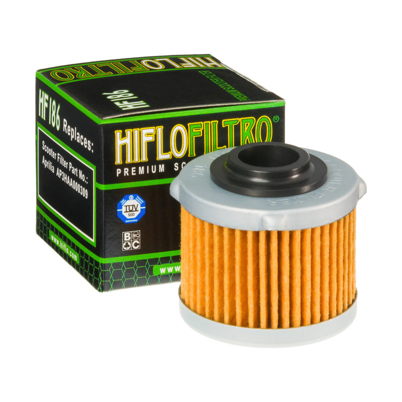 Filtre à huile HF186 Hiflofiltro | SCARABEO 125, SCARABEO 200, SCARABEO LIGHT 125