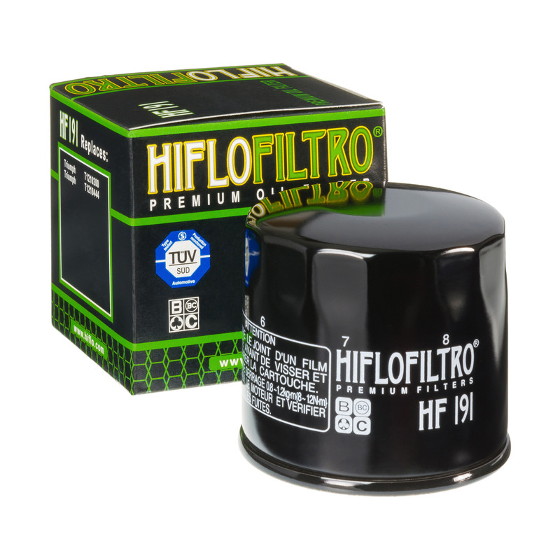 Filtre à huile HF191 de marque Hiflofiltro | Compatible PEUGEOT, TRIUMPH