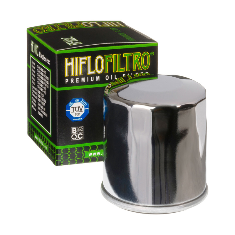 Filtre à huile Chromé HF303C de marque Hiflofiltro | Compatible POLARIS