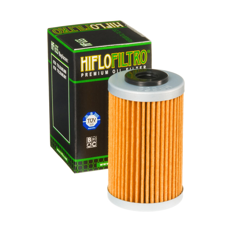 Filtre à huile HF655 marque Hiflofiltro | Compatible KTM, HUSQVARNA, HUSABERG