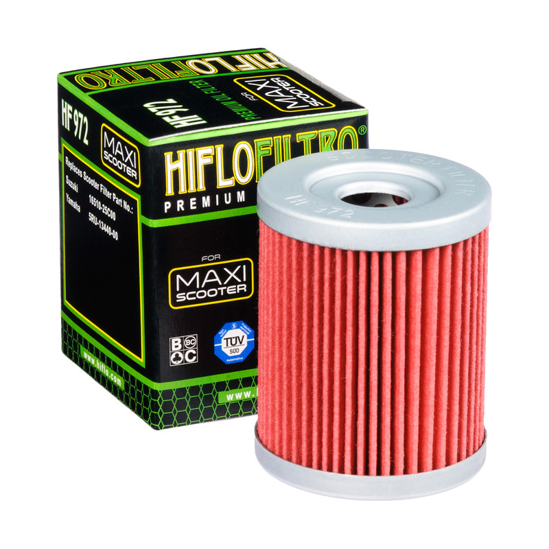 Filtre à huile HF972 marque Hiflofiltro | Compatible MBK, SUZUKI, YAMAHA, SYM