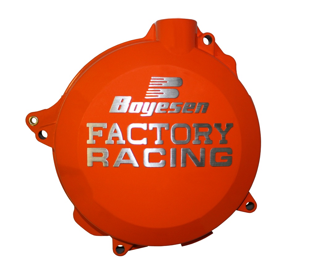 Couvercle de carter d'embrayage marque BOYESEN Factory Racing orange KTM/Husqvarna