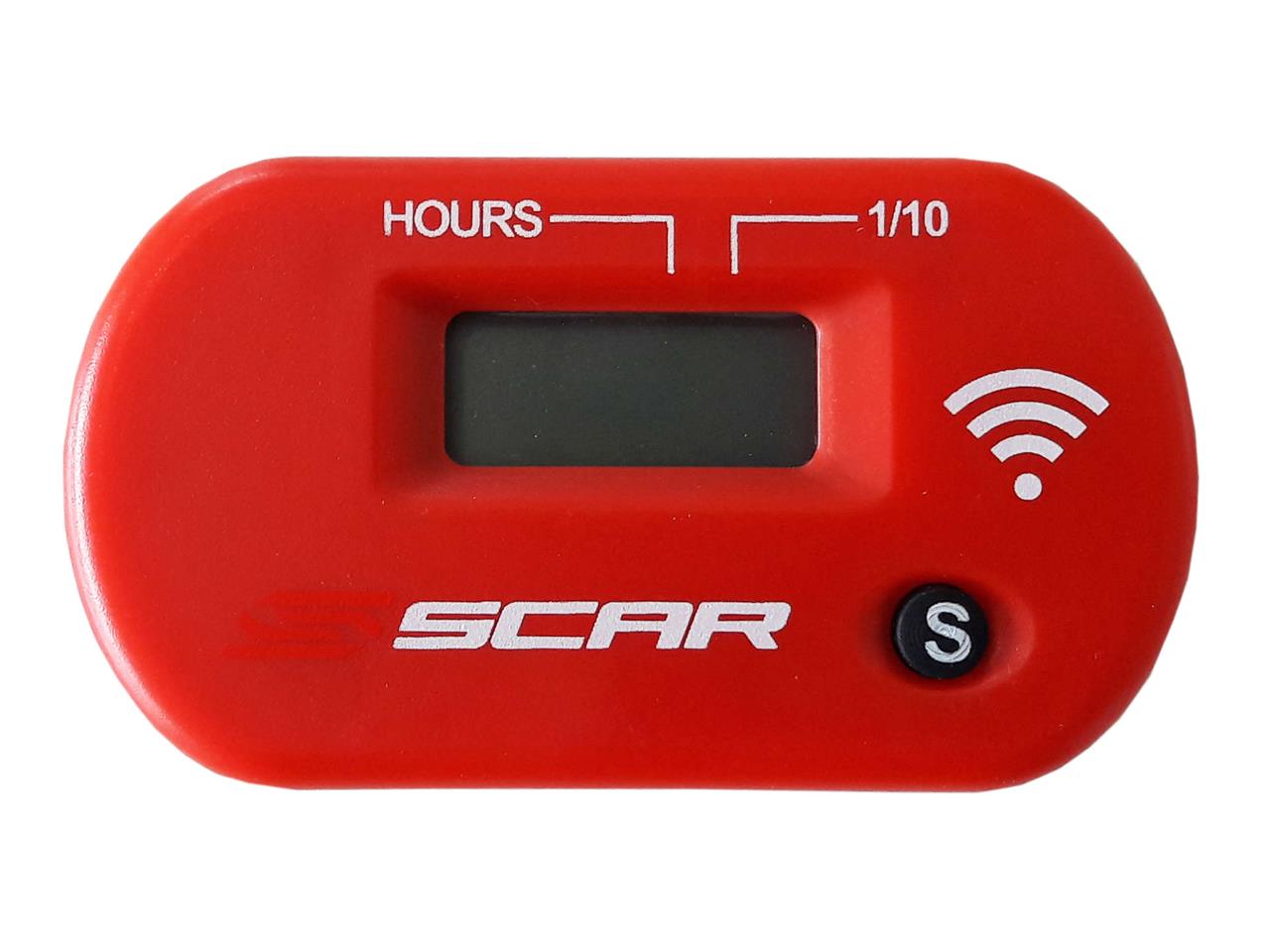 Compteur d'heures marque Scar Sans-fil avec Velcro couleur rouge