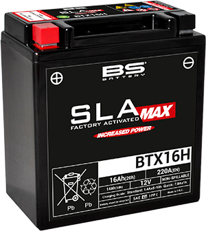 Batterie marque BS Battery SLA Max sans entretien activé usine référence BTX16H