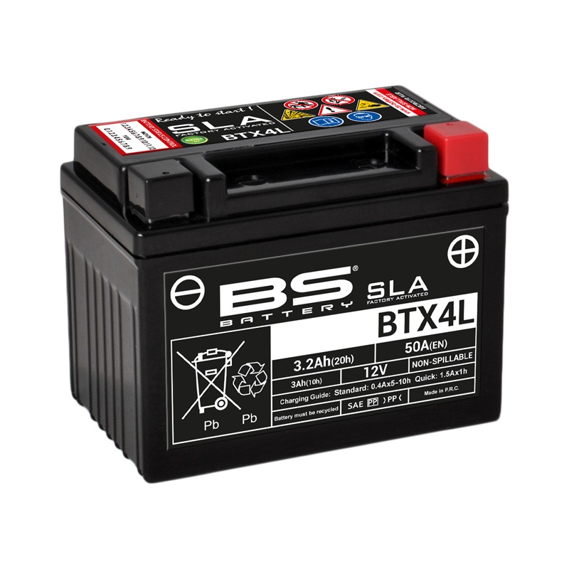 Batterie marque BS Battery SLA sans entretien activé usine référence BTX4L
