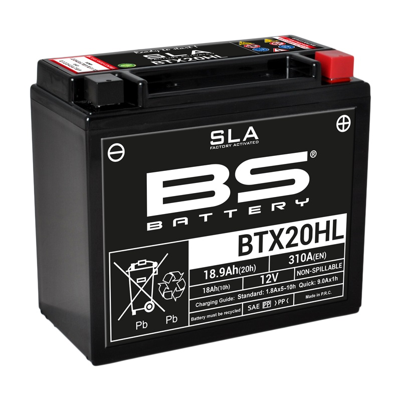 Batterie marque BS Battery SLA sans entretien activé usine référence BTX20HL