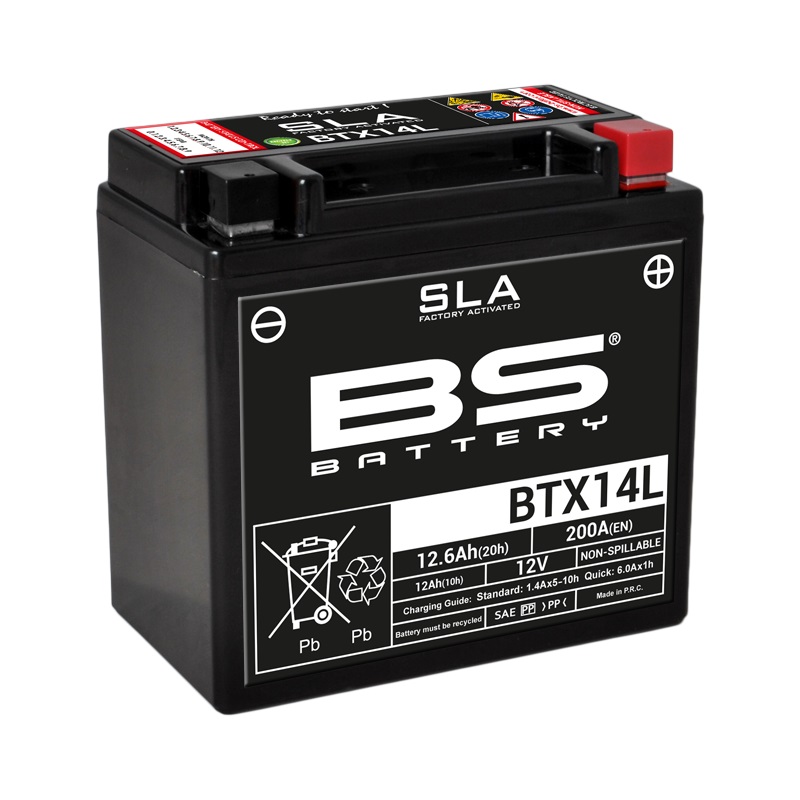 Batterie marque BS Battery SLA sans entretien activé usine référence BTX14L