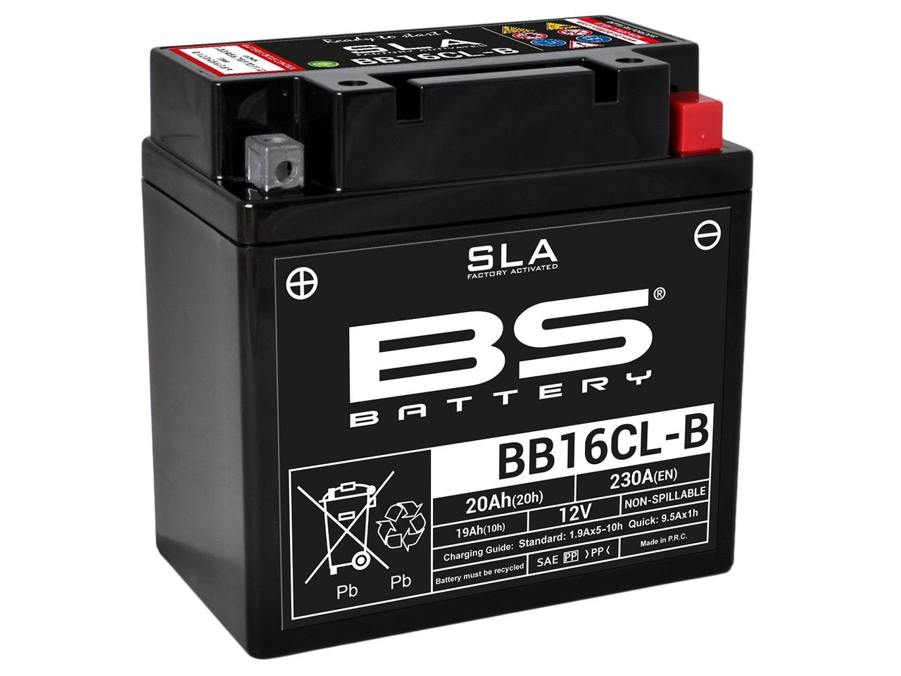Batterie marque BS Battery SLA sans entretien activé usine référence BB16CL-B
