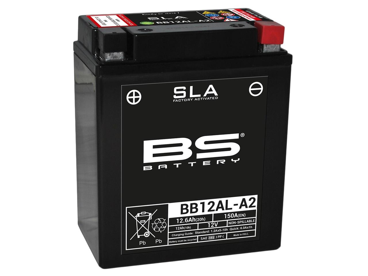 Batterie BB12AL-A2 marque BS Battery SLA sans entretien activé usine