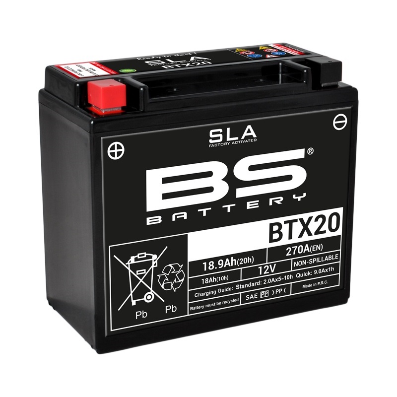 Batterie marque BS Battery SLA sans entretien activé usine référence BTX20
