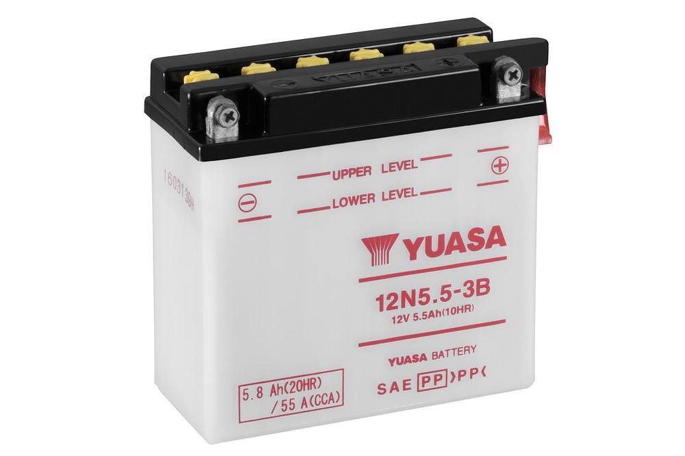 Batterie 12N5.5-3B marque Yuasa type conventionnelle sans pack acide