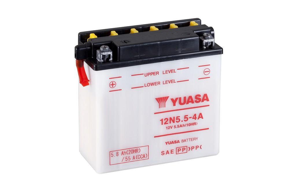 Batterie 12N5.5-4A marque Yuasa type conventionnelle sans pack acide