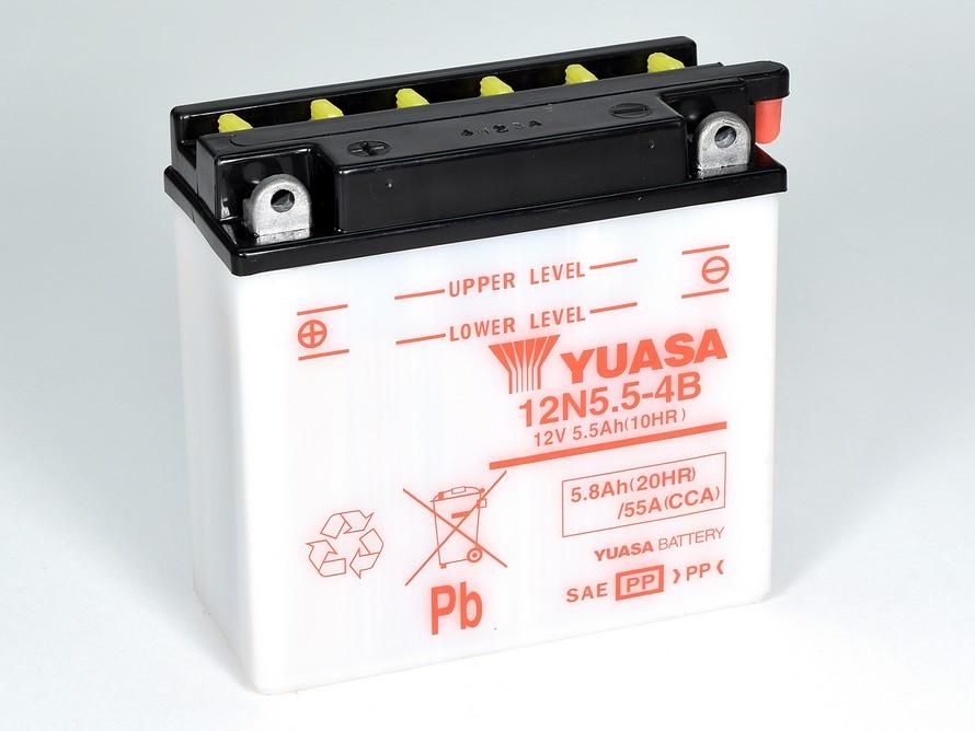 Batterie marque Yuasa type conventionnelle sans pack acide référence 12N5.5-4B
