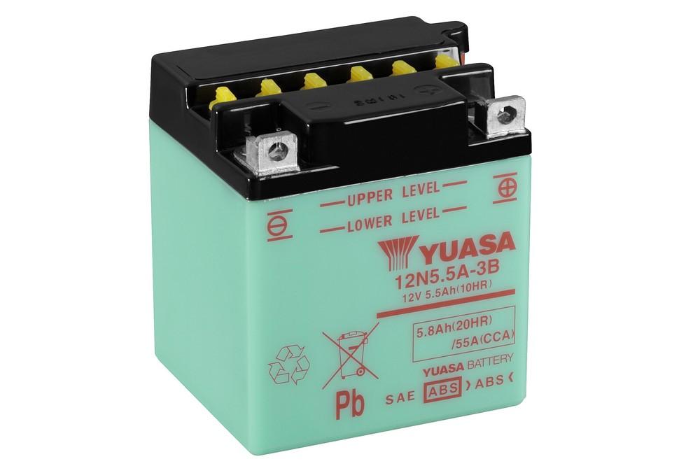 Batterie marque Yuasa type conventionnelle sans pack acide référence 12N5.5A-3B