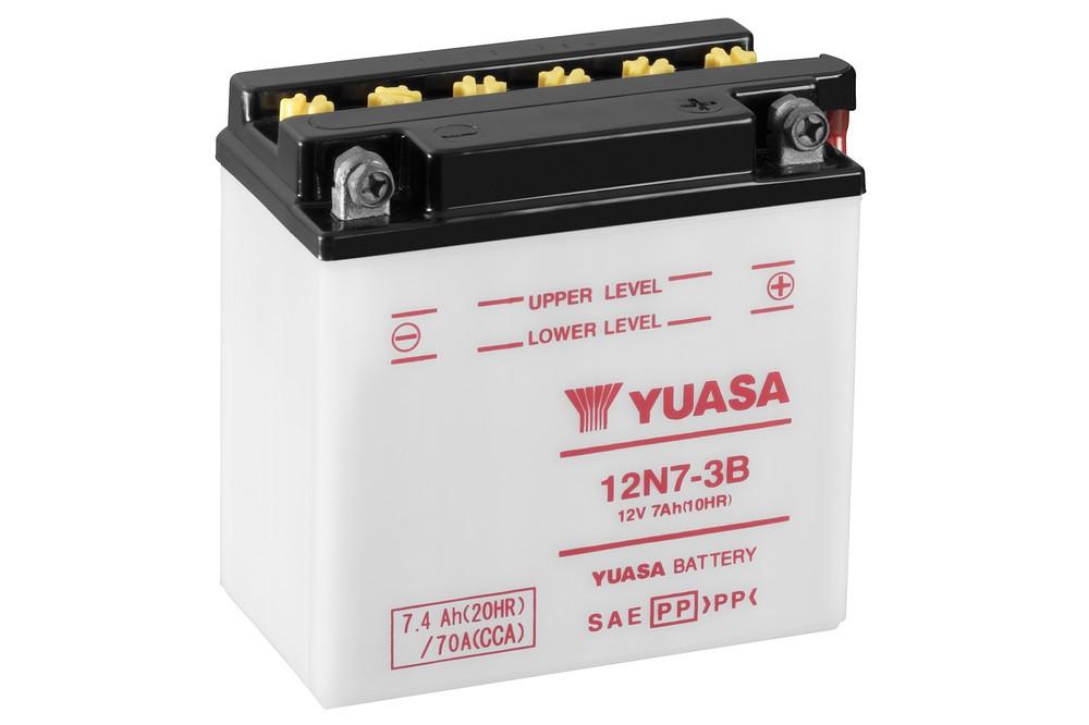 Batterie marque Yuasa type conventionnelle sans pack acide référence 12N7-3B