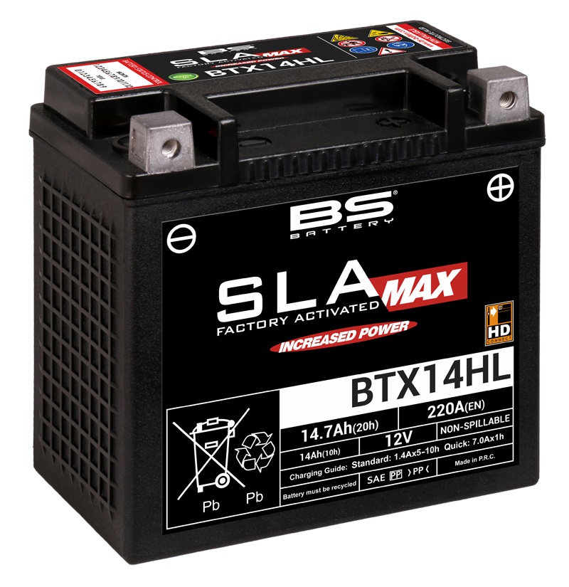 Batterie marque BS Battery SLA Max sans entretien activé usine référence BTX14HL