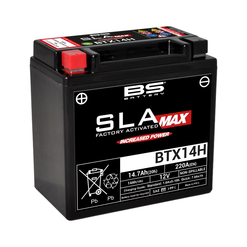 Batterie marque BS Battery SLA Max sans entretien activé usine référence BTX14H
