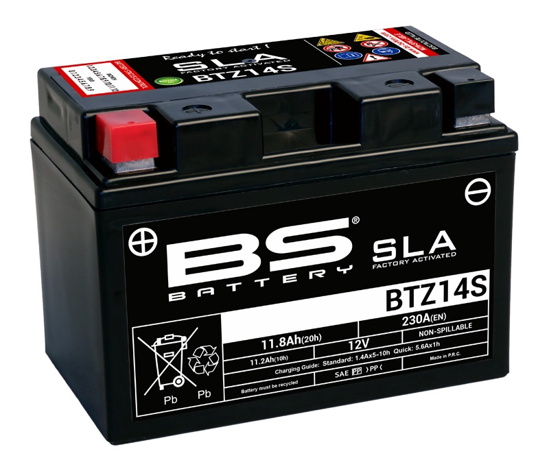 Batterie marque BS Battery SLA sans entretien activé usine référence BTZ14S