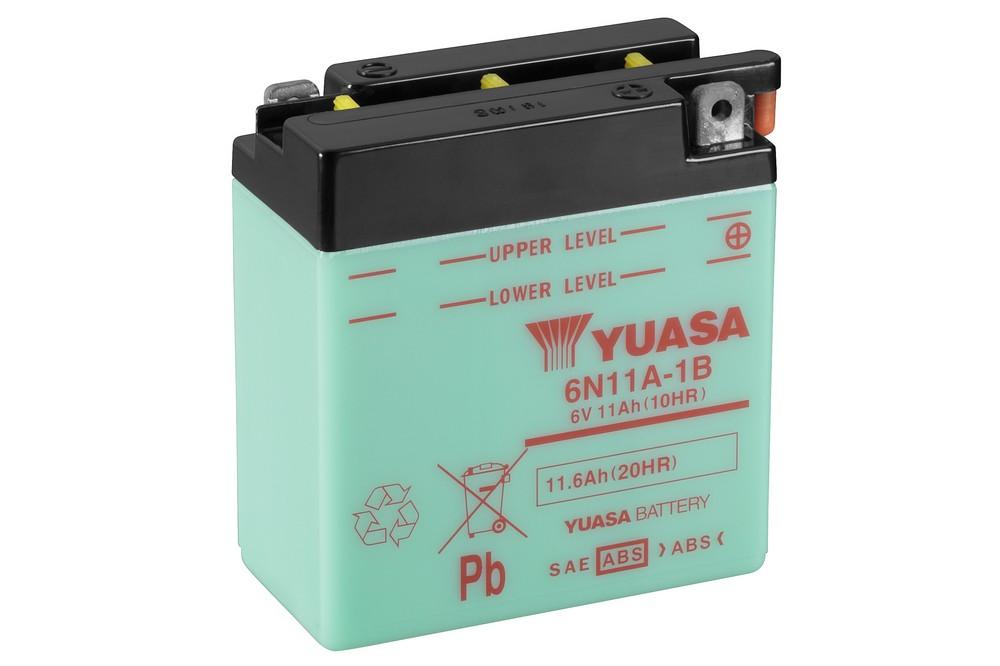Batterie 6N11A-1B marque Yuasa type conventionnelle sans pack acide