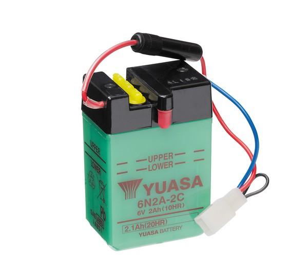 Batterie 6N2A-2C marque Yuasa type conventionnelle sans pack acide