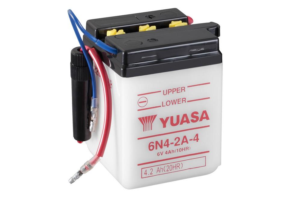 Batterie 6N4-2A-4 marque Yuasa type conventionnelle sans pack acide