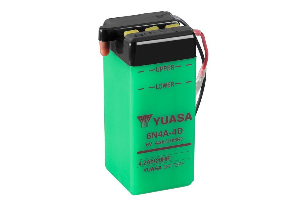 Batterie marque Yuasa type conventionnelle sans pack acide référence 6N4A-4D