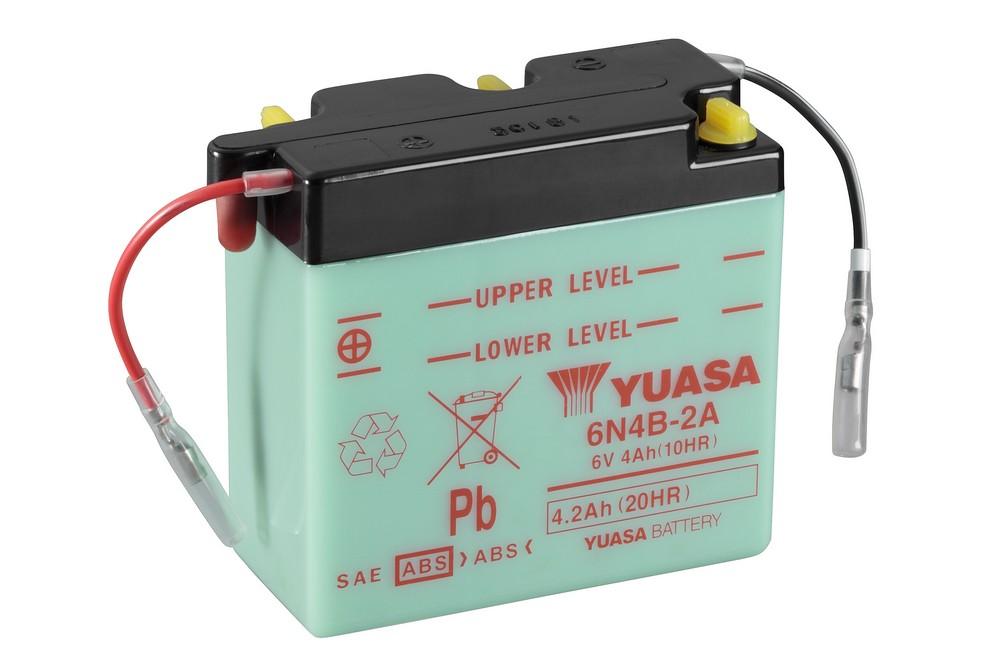 Batterie 6N4B-2A marque Yuasa type conventionnelle sans pack acide