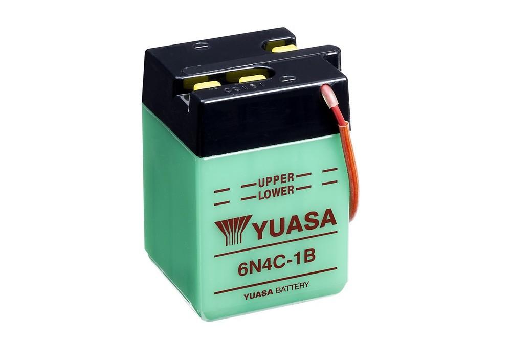 Batterie 6N4C-1B marque Yuasa type conventionnelle sans pack acide