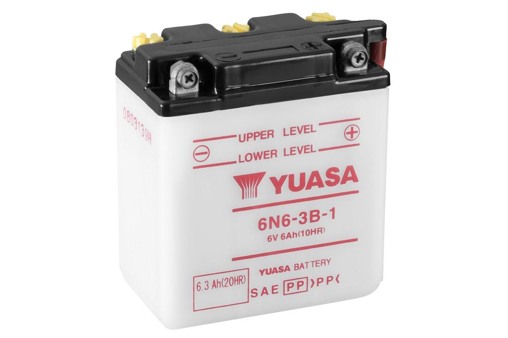 Batterie 6N6-3B-1 marque Yuasa type conventionnelle sans pack acide