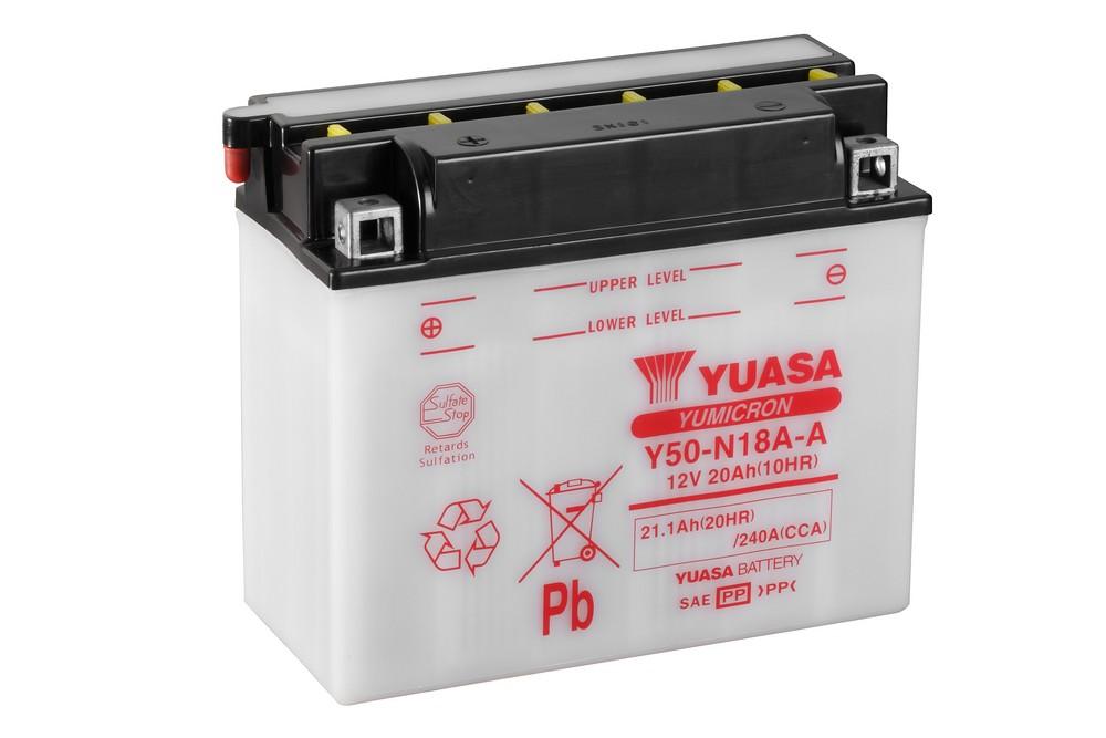 Batterie marque Yuasa type conventionnelle sans pack acide référence Y50-N18A-A