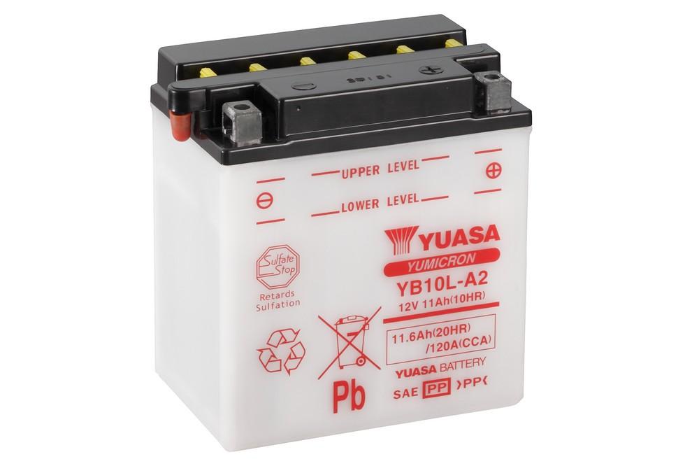 Batterie marque Yuasa type conventionnelle sans pack acide référence YB10L-A2