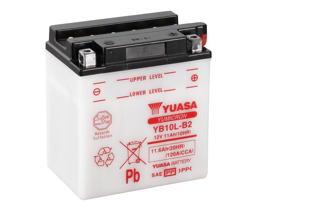 Batterie marque Yuasa type conventionnelle sans pack acide référence YB10L-B2
