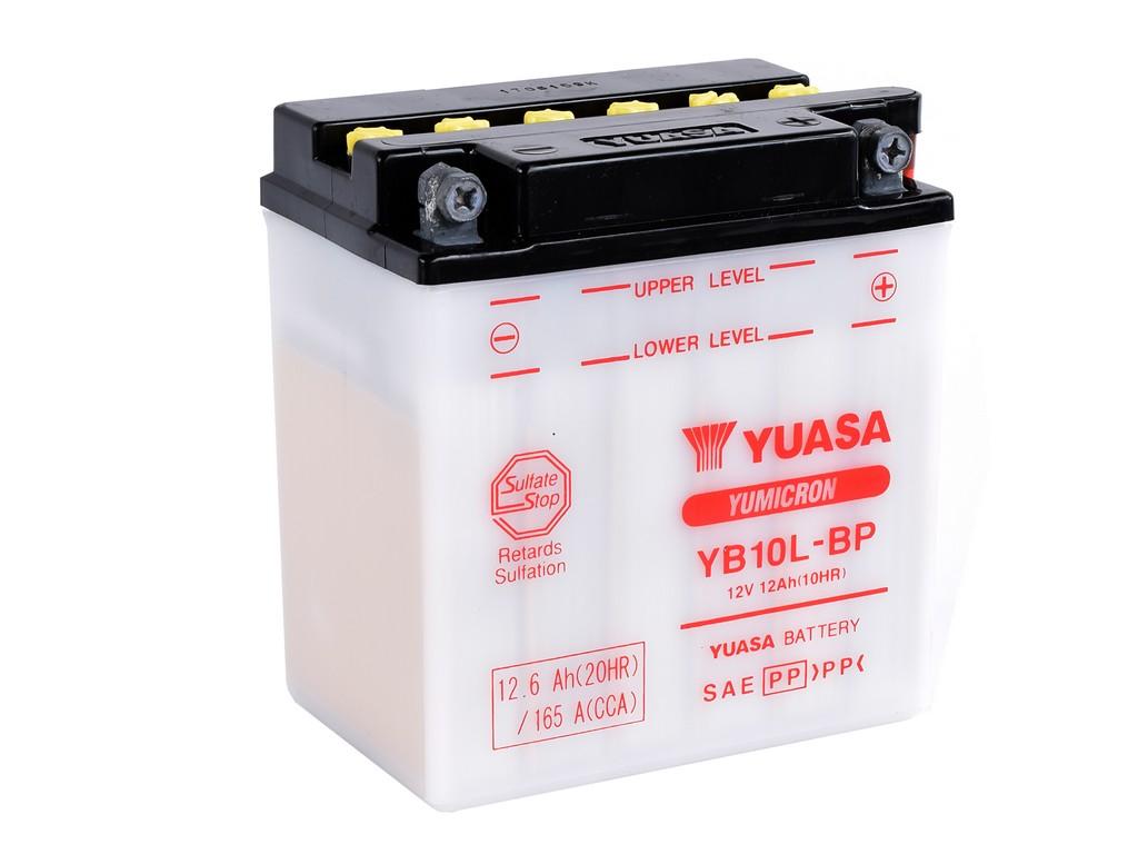 Batterie marque Yuasa type conventionnelle sans pack acide référence YB10L-BP